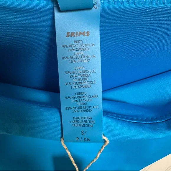 Skims Recycled Swim Mid Waist Bottom Turquoise Small NWT - Picture 5 of 5